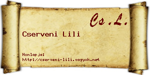 Cserveni Lili névjegykártya